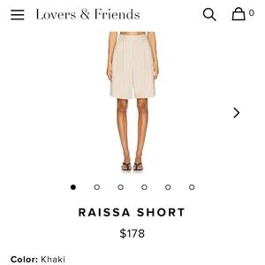 Lovers + Friends Raissa Short Womens XS Khaki Pleated Bermuda Shorts